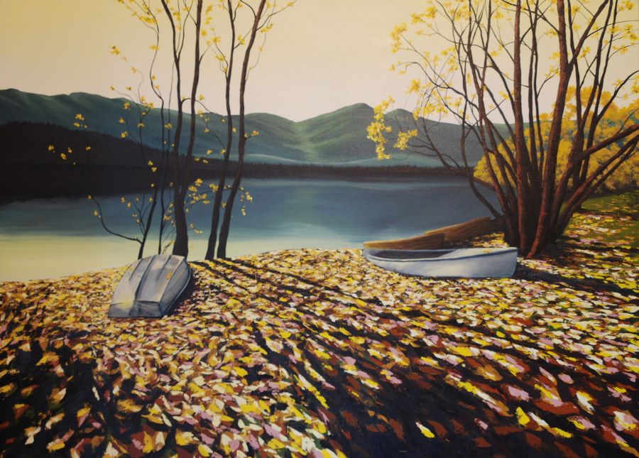 lake Hayes autumn painting